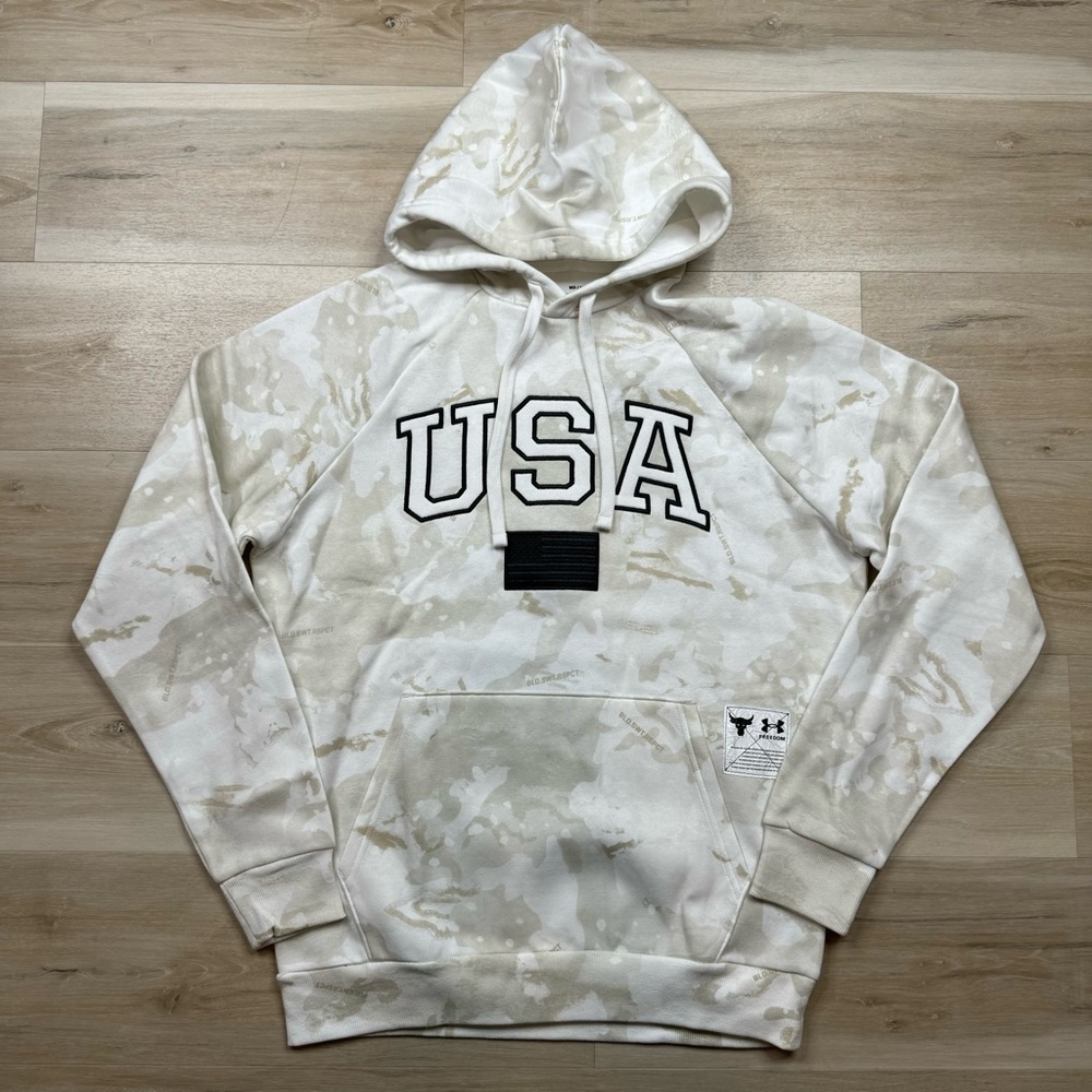 Under Armour x Project Rock Veterans Day Camo Hoodie 1370971-100 Men's Size M,XL